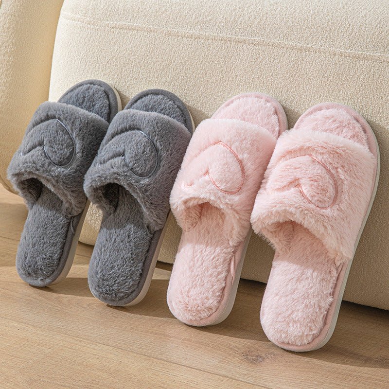 Plush Open Toe Slippers - Durable comfort