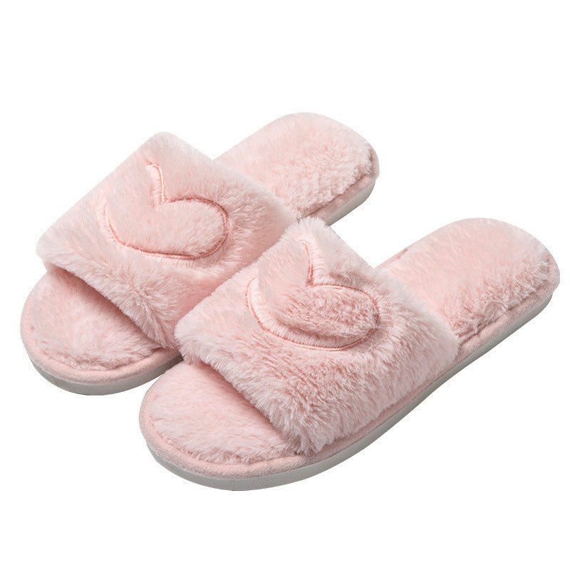 Plush Open Toe Slippers - Durable comfort