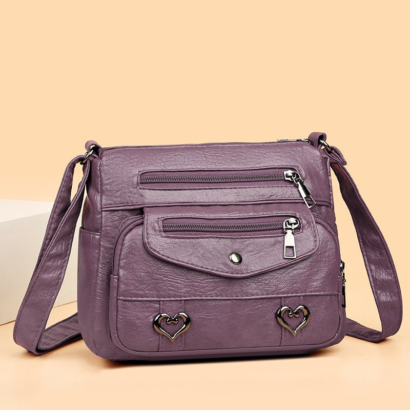 Shoulder Bag Soft Leather Versatile Multi-pocket