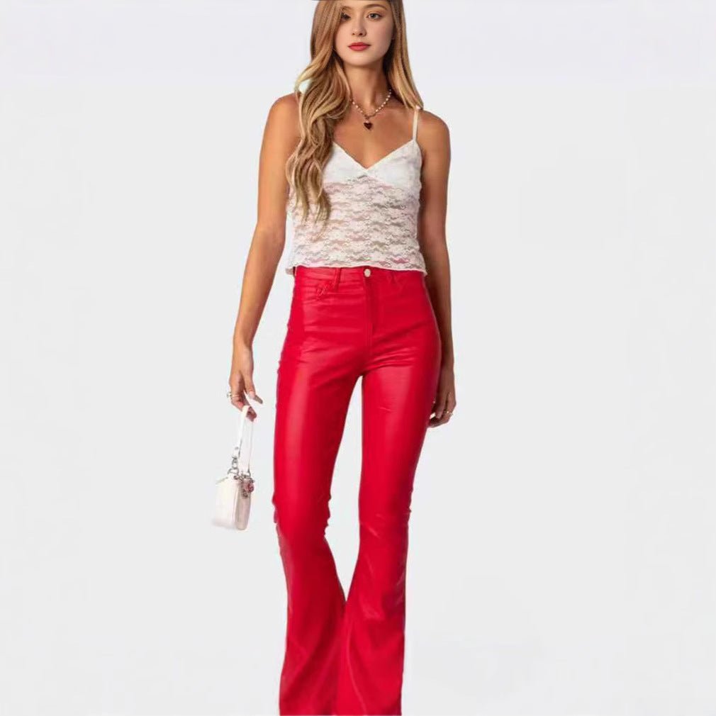 High Waist PU Leather Pants