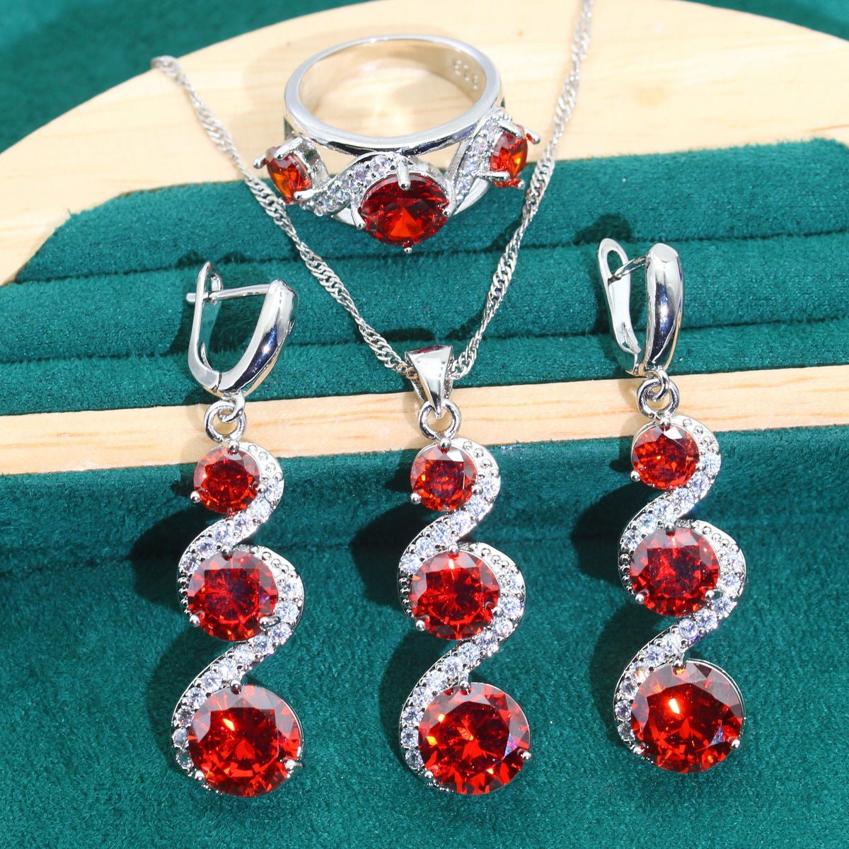 Radiant Elegance - 4 - Piece Zircon Jewelry Suite - Saunders Fashion