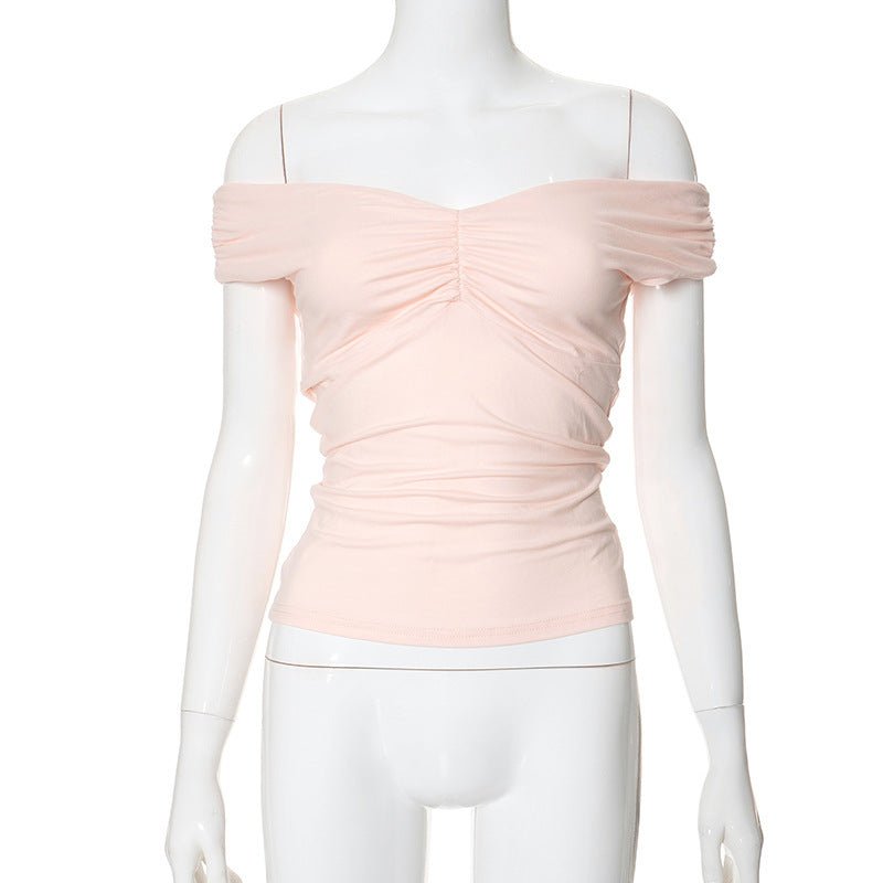 V-neck Sleeveless Pleated Camisole T-shirt Top