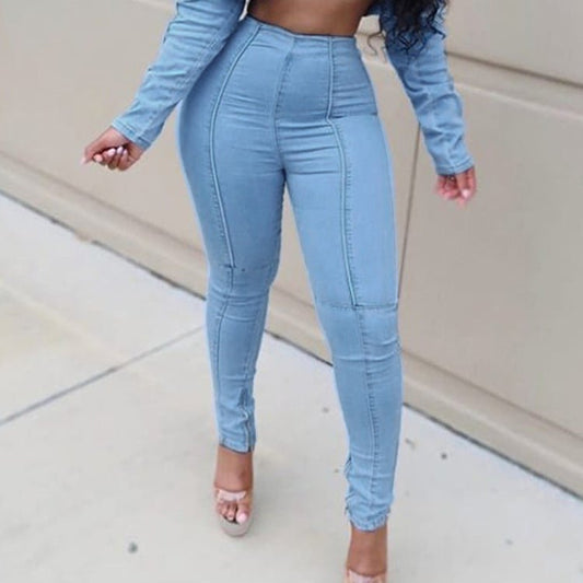 Skinny high Waist stretch Jeans Pants