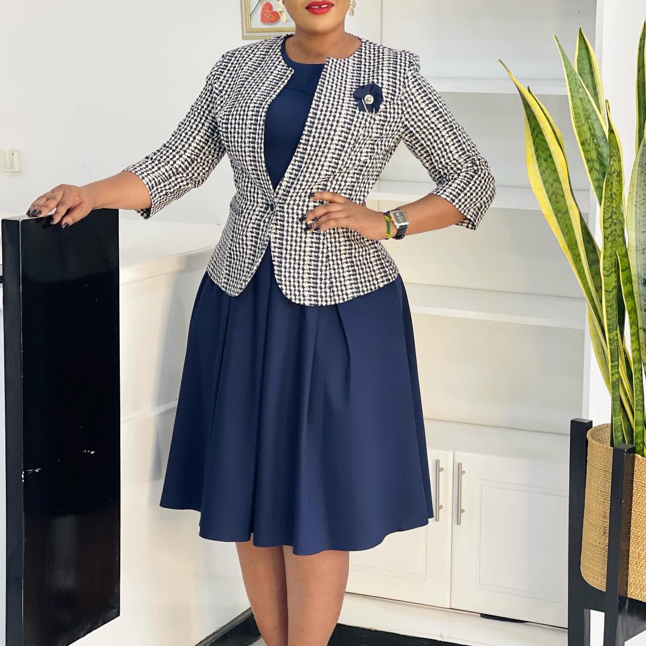 Winter Fashion Long Sleeve Coat Vest Skirt