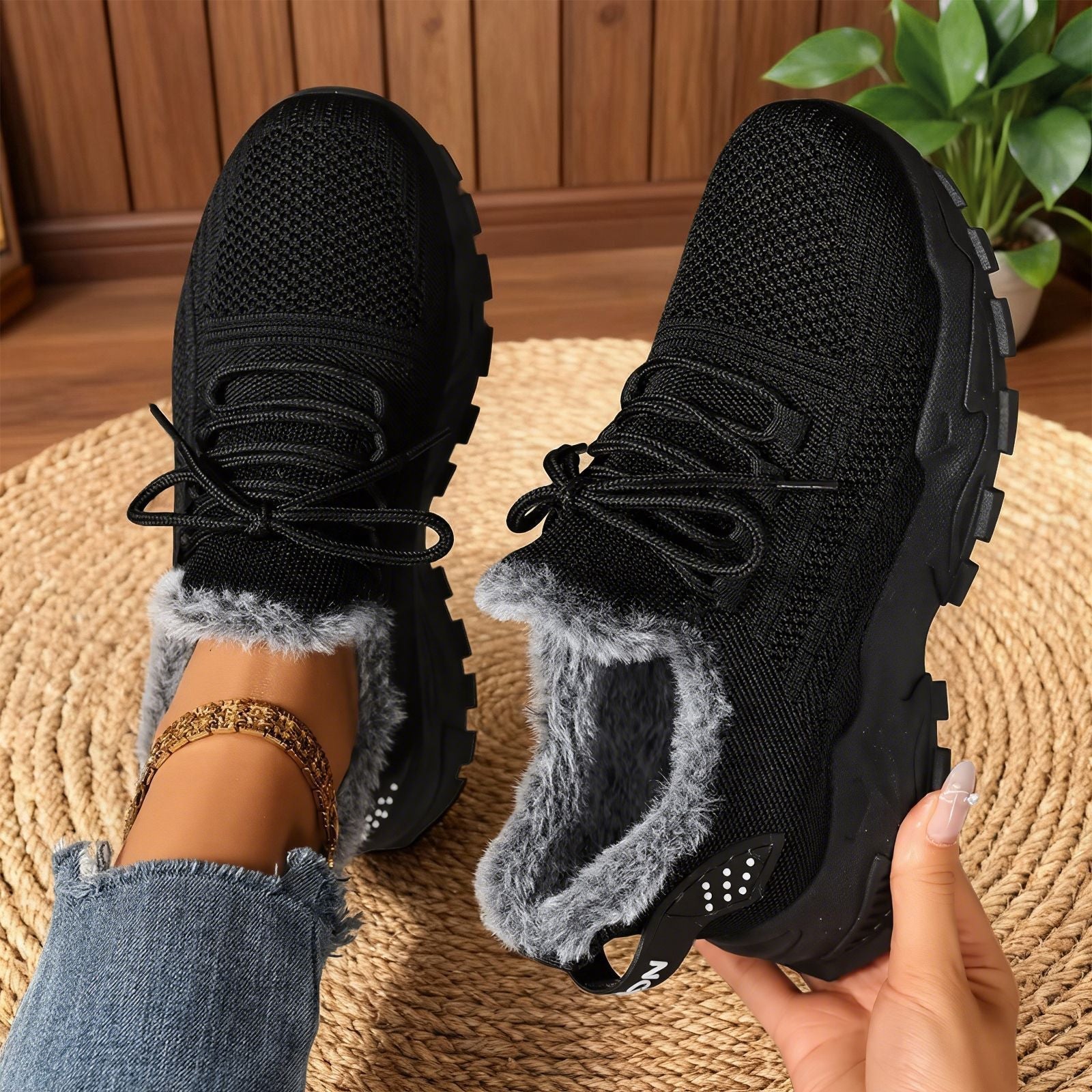 Lace-up Lightweight Sneakers - Comfort Waterproof