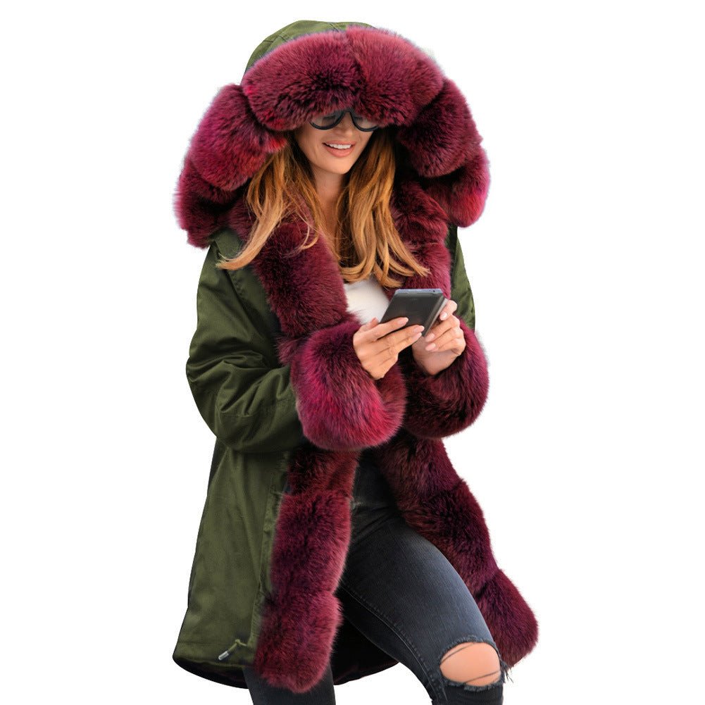 Fur Collar Coat Hooded