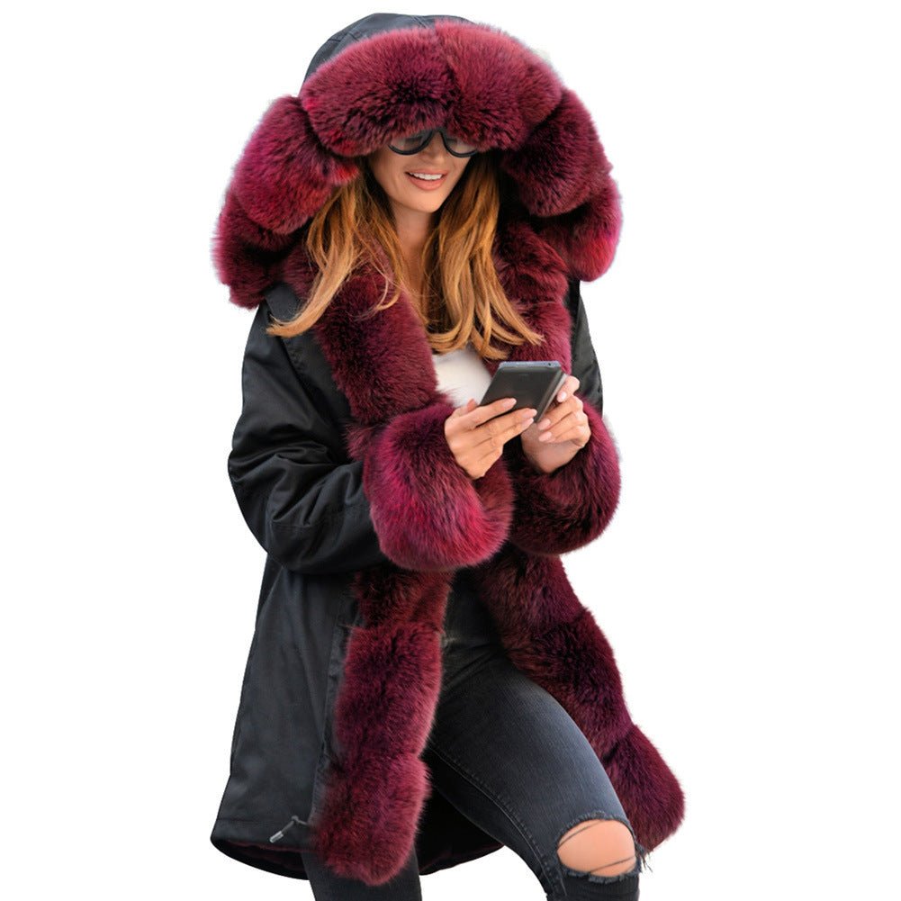 Fur Collar Coat Hooded