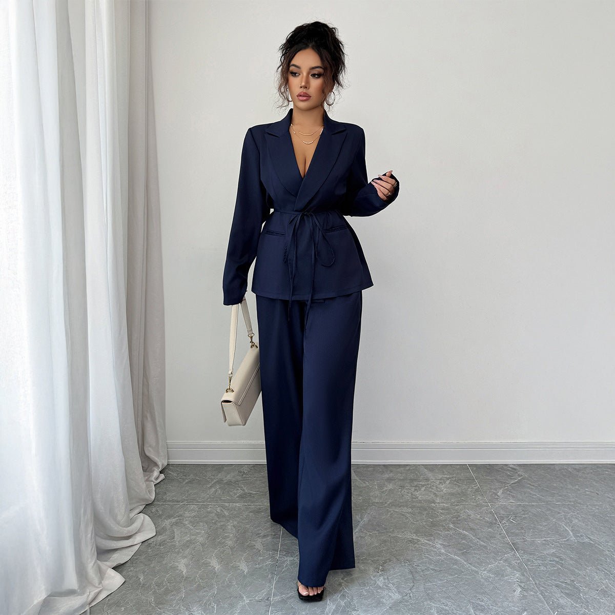 Coat Straight-leg Pants Two-piece Suit for Women