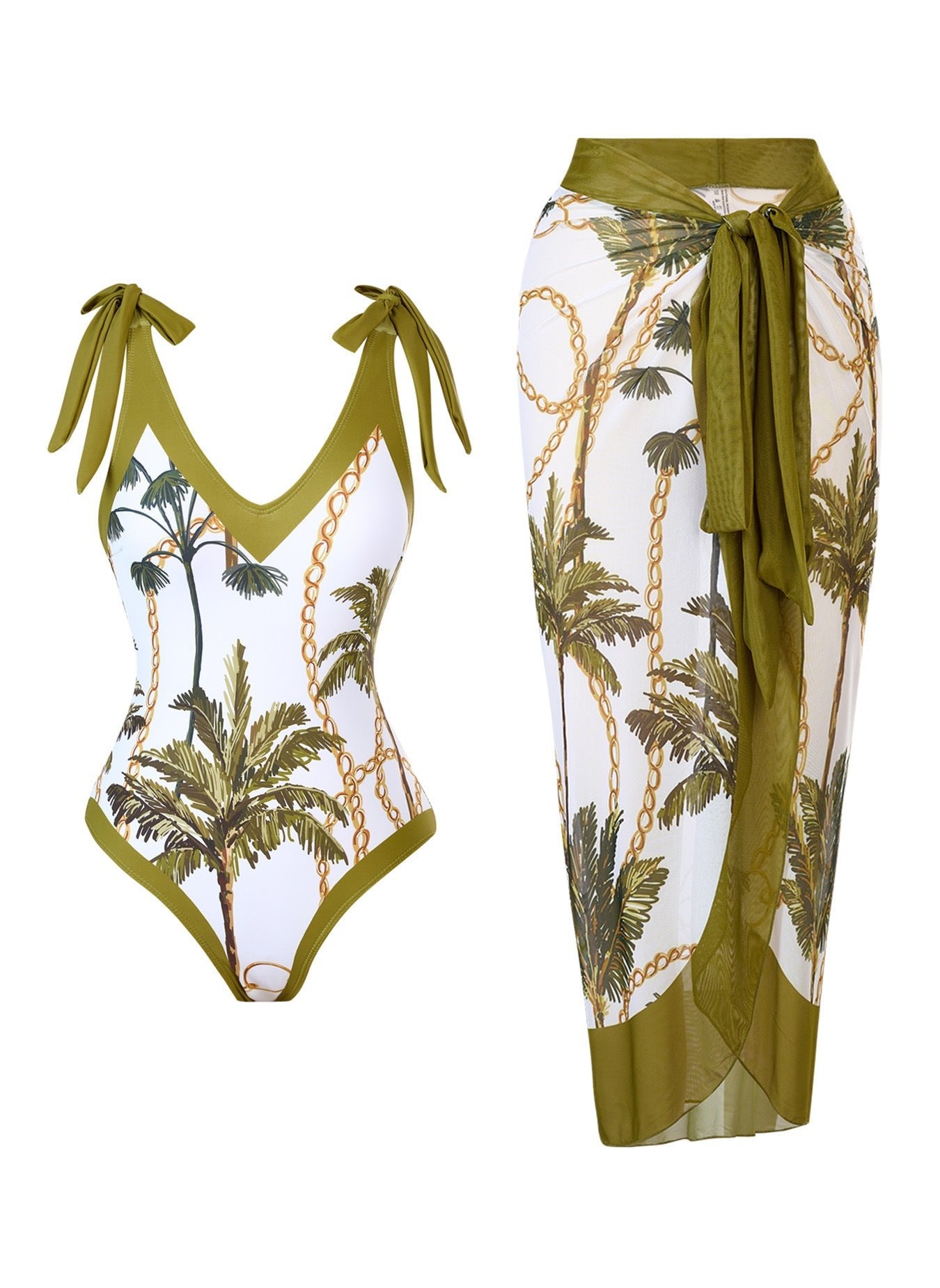 Graceful Silhouette Skirted Bikini Set - Saunders Fashion