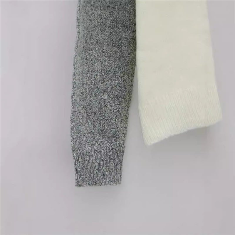 New Autumn And Winter V-neck Color Matching Sweater For Women