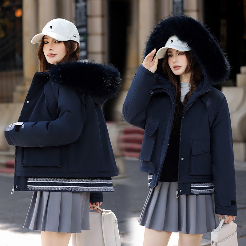 Big Fur Collar Cotton Coat Jacket
