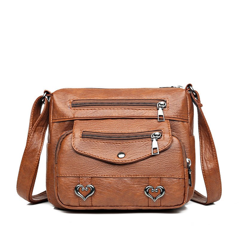 Shoulder Bag Soft Leather Versatile Multi-pocket