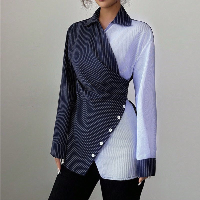 Lace-up Long Sleeve Shirt Straight-leg Trousers Suit
