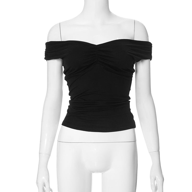 V-neck Sleeveless Pleated Camisole T-shirt Top