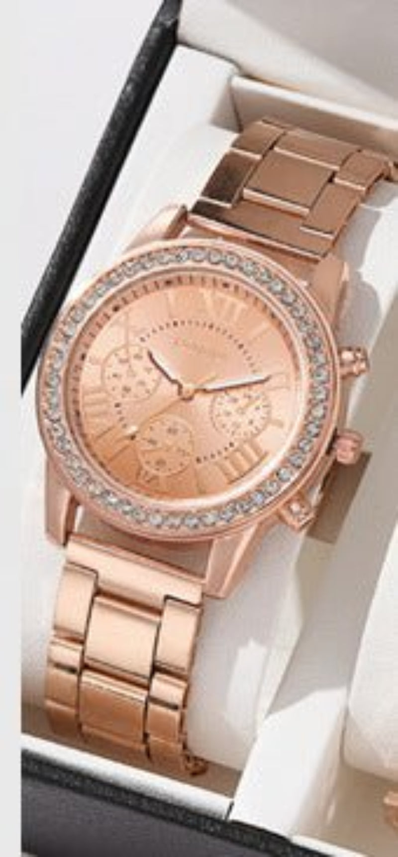 Diamond Luxe - Three - Eye Quartz Watch and Jewelry Set - Saunders Fashion