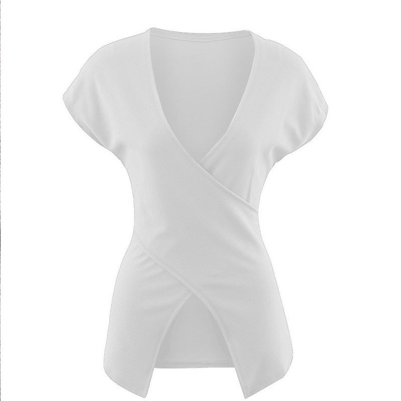 Deep V-neck Low Cut Slim-fit Casual Tee