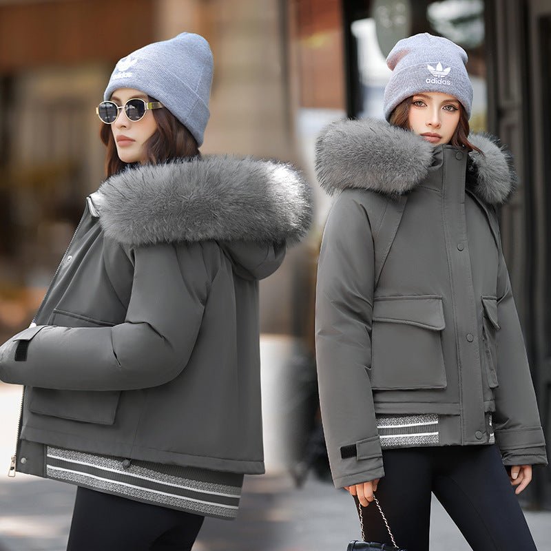 Big Fur Collar Cotton Coat Jacket