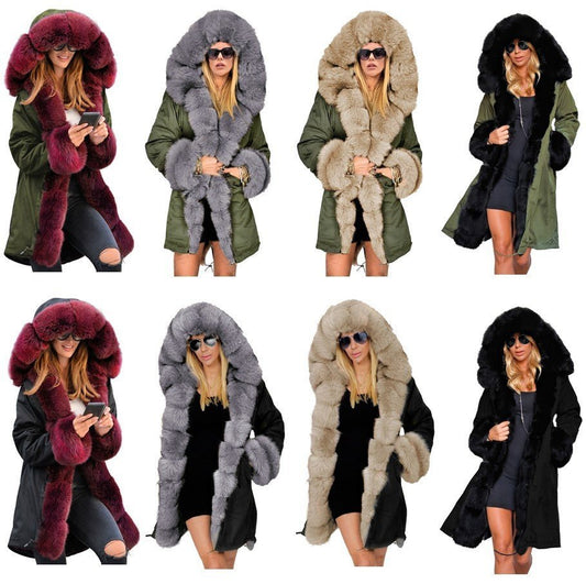 Fur Collar Coat Hooded