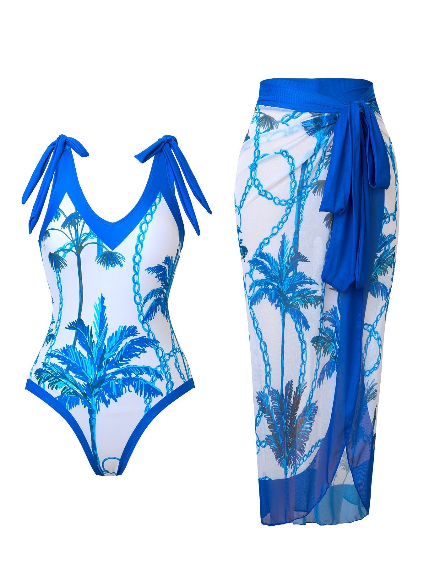 Graceful Silhouette Skirted Bikini Set - Saunders Fashion