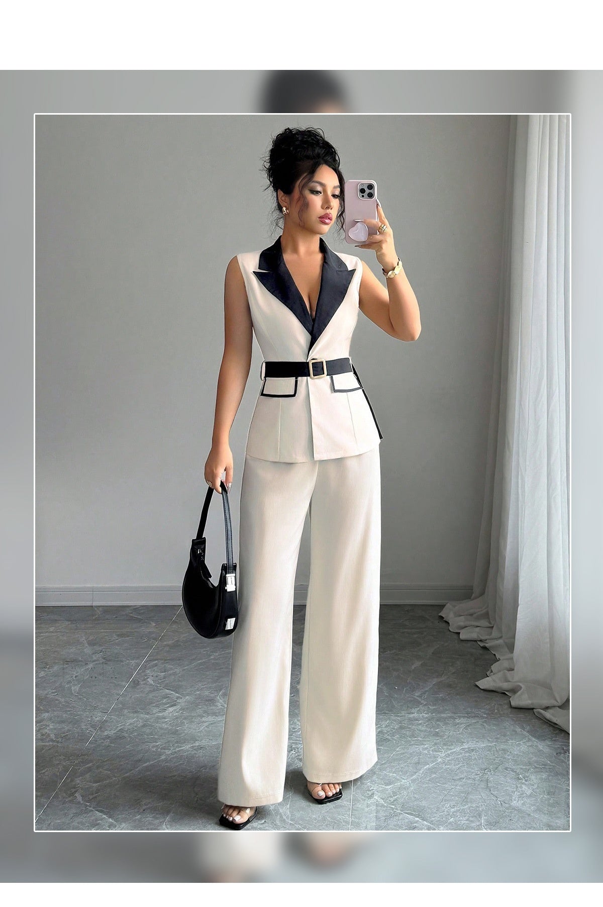 Tube Top Straight-leg Trousers Two-piece set
