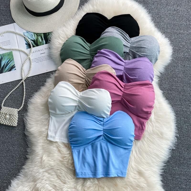 Yoga Strapless top Built-in chest pads moderate lift