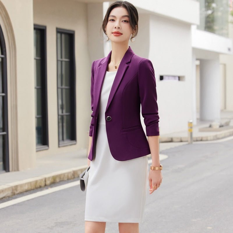 Women's two pieces Suit White Dress and Jacket