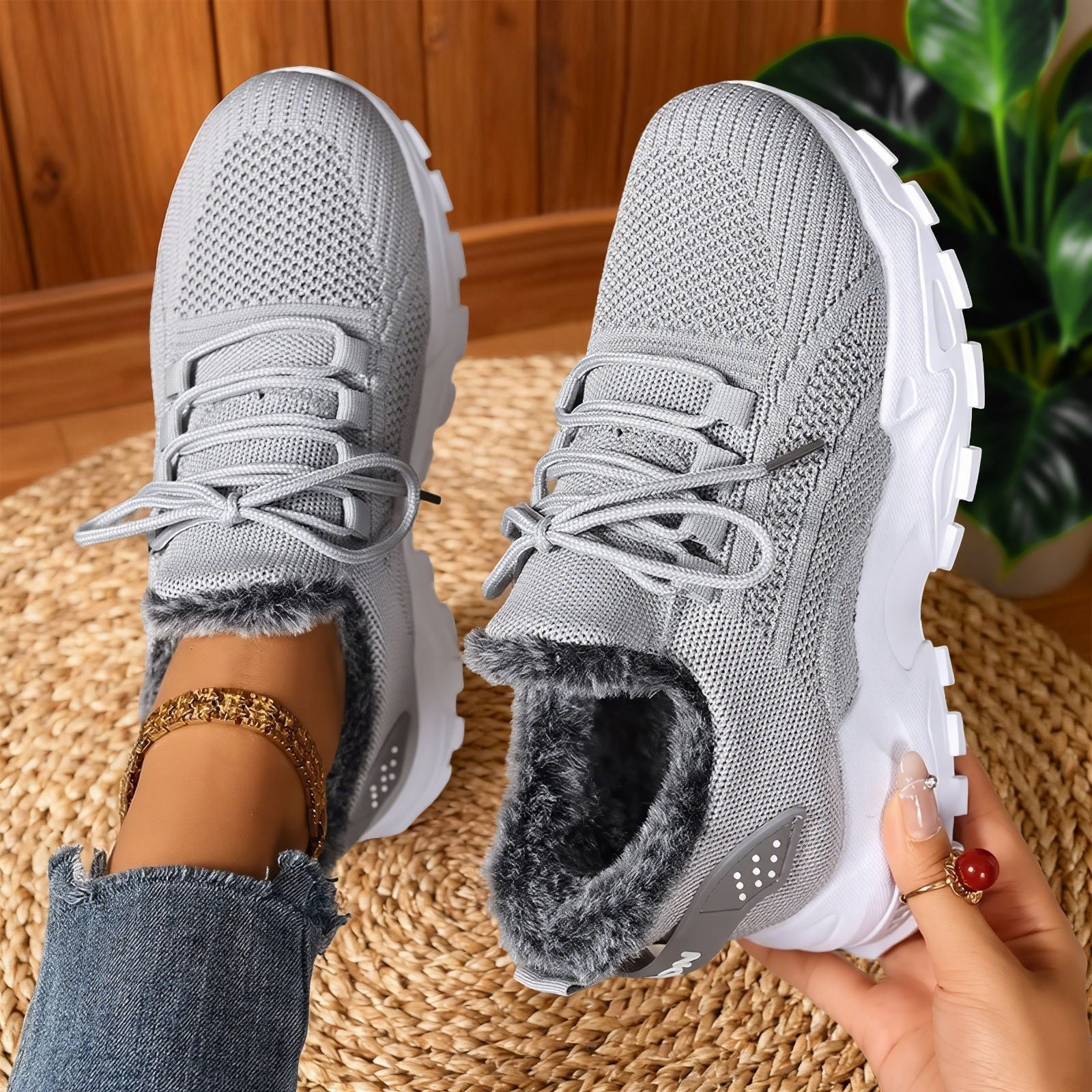 Lace-up Lightweight Sneakers - Comfort Waterproof