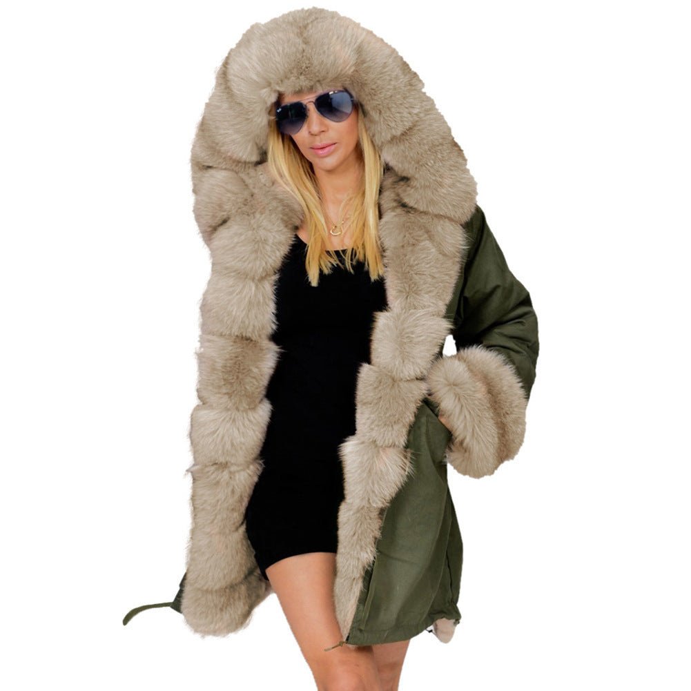Fur Collar Coat Hooded