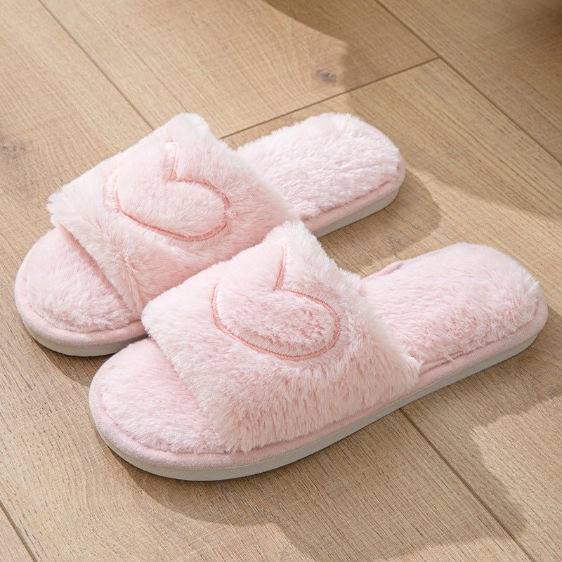 Plush Open Toe Slippers - Durable comfort