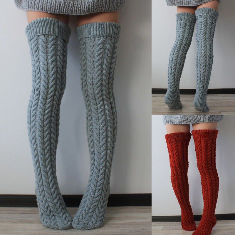 Twist Over The Knee Stockings Bunching Socks Women
