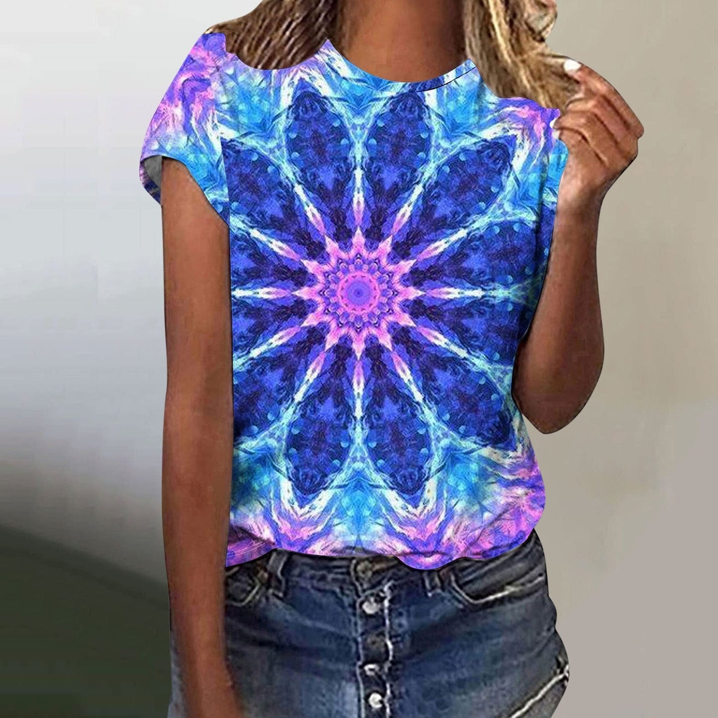 Digital Printing Butterfly Short Sleeve t-shirt