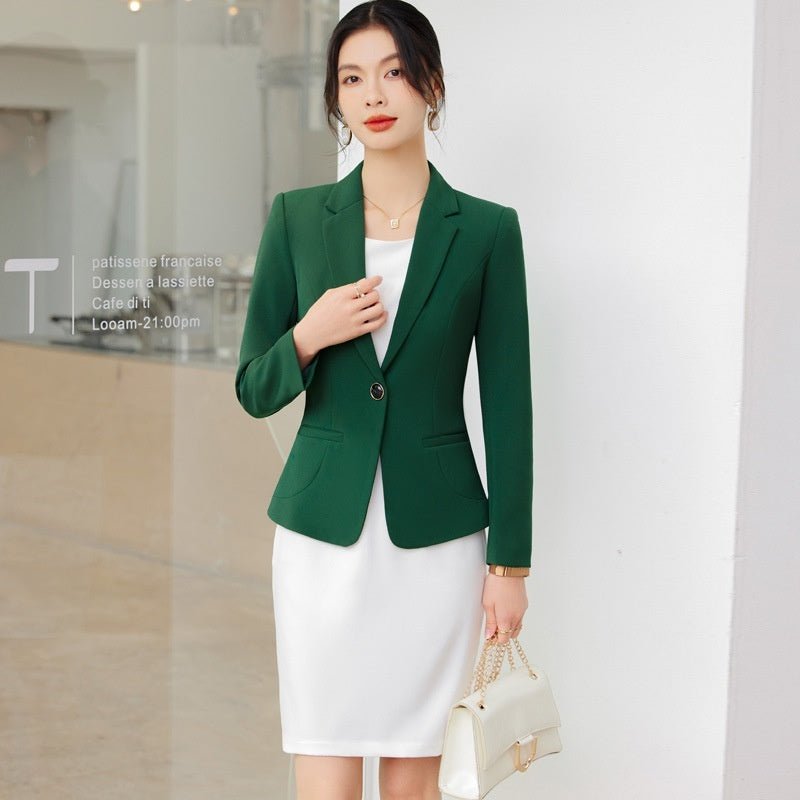 Women's two pieces Suit White Dress and Jacket