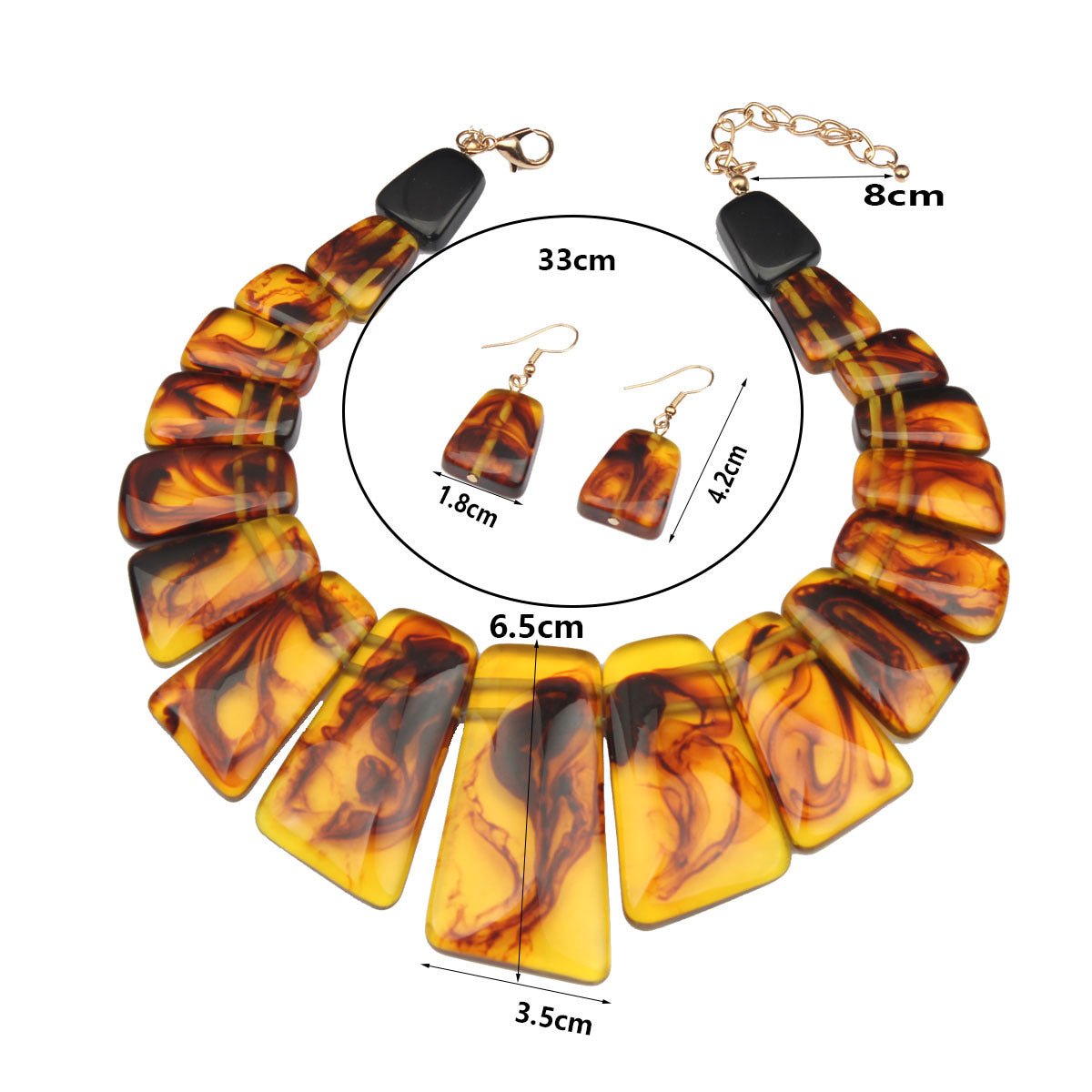 High Profile Retro Personality Necklace And Earrings Suite Ladies Ornament - Saunders Fashion