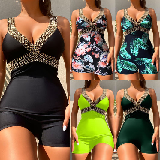 Sunset Boulevard Plunge One-Piece Swimsuit