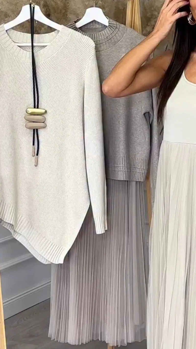 Lined Mesh Pleats Skirt Suit For Women Elegance