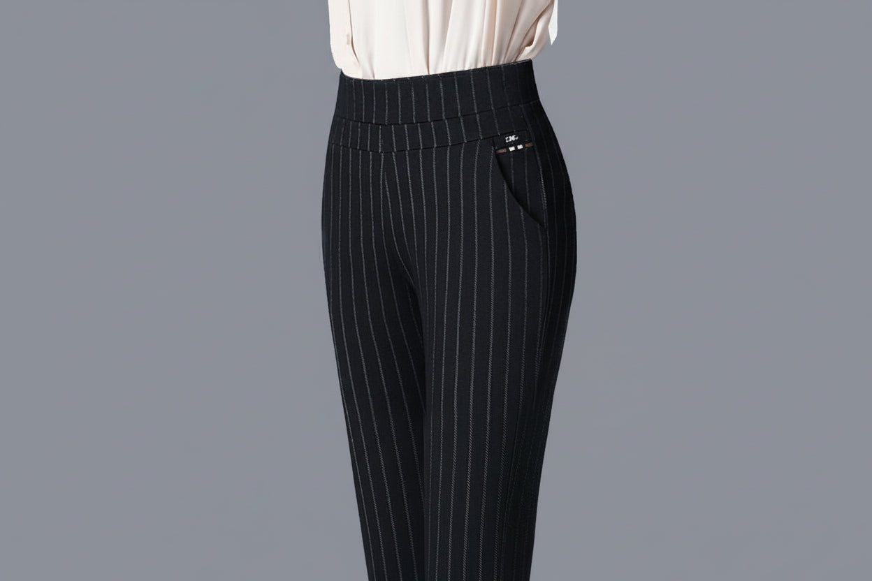Tight High Waist Female Straight-leg Trousers