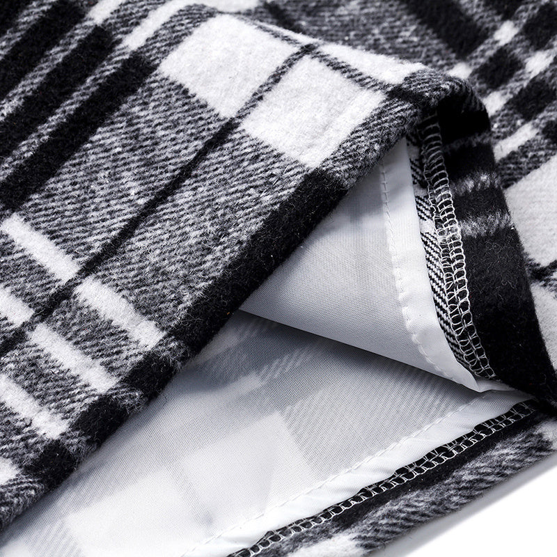 Jupe crayon moulante taille haute à carreaux pour femme, mini-jupe en laine