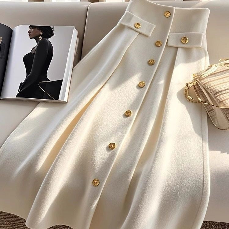 Robe drapée amincissante taille haute de style occidental pour femme