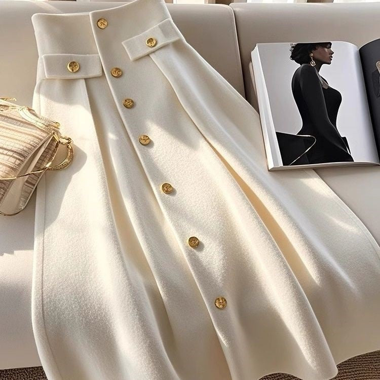 Robe drapée amincissante taille haute de style occidental pour femme