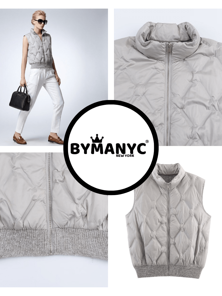 Quilted Diamond - Texture Vest with Ribbed Hem • BYMANYC ® New York - Saunders Fashion