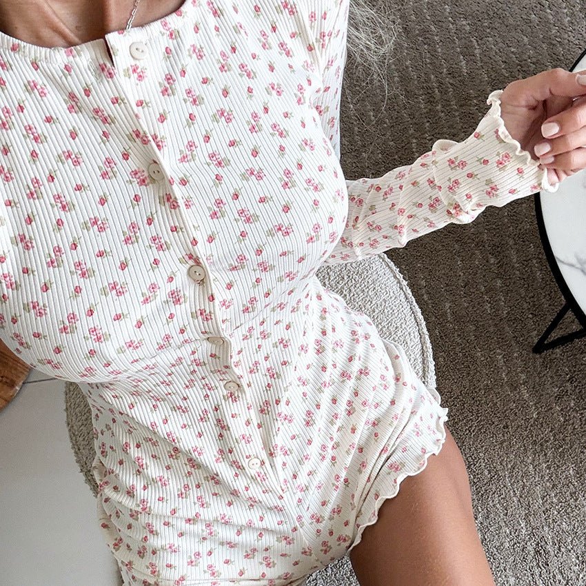 Vintage Charm Hemstitched Ruffle Bodysuit - Saunders Fashion