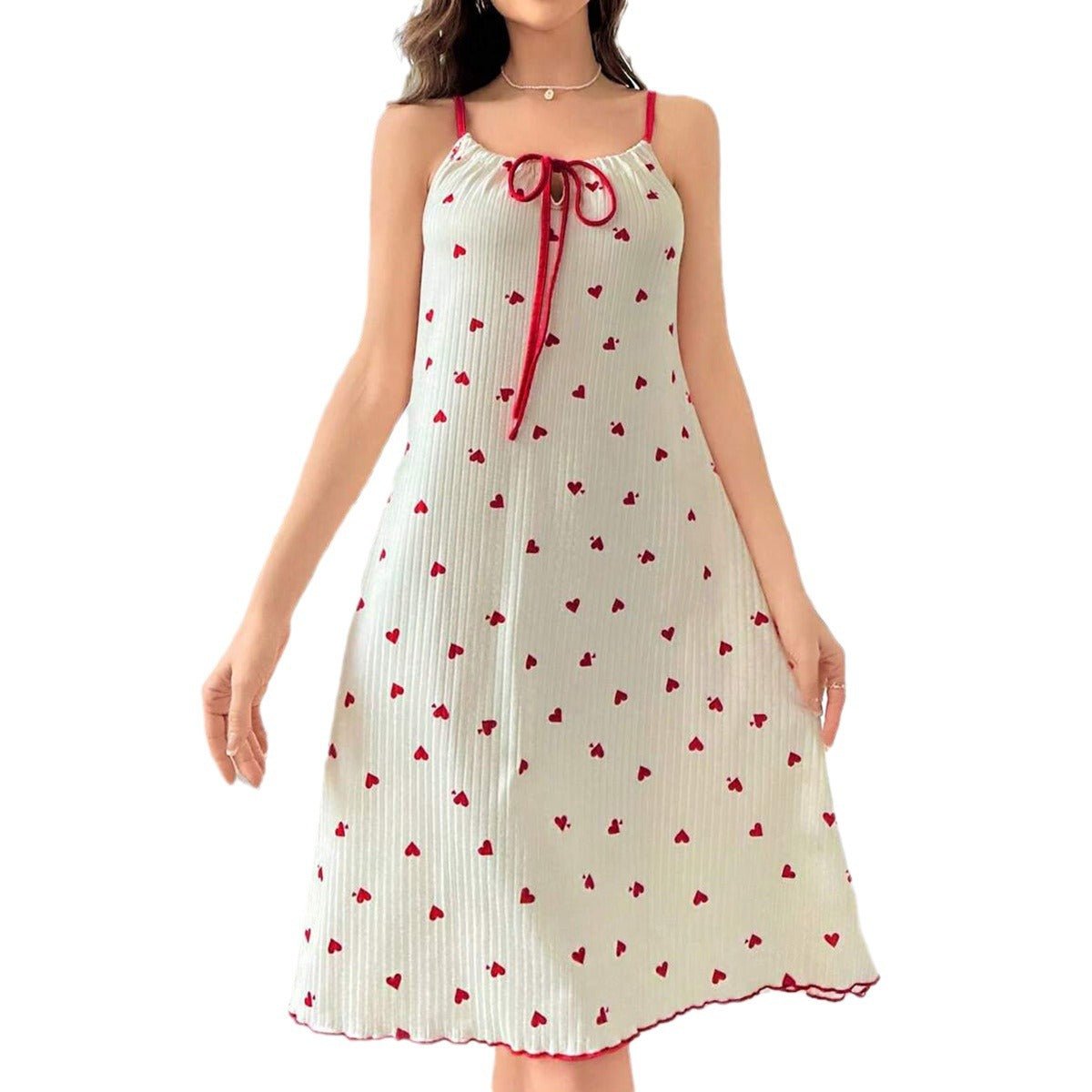 Sweetheart Lace - Up Cami Slip Dress - Saunders Fashion