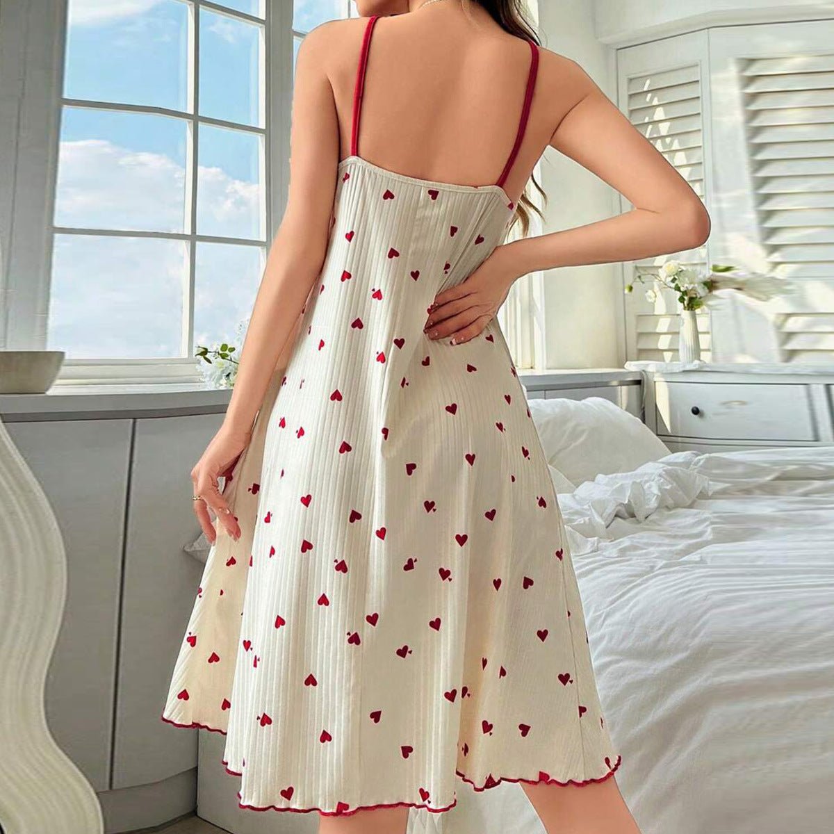 Sweetheart Lace - Up Cami Slip Dress - Saunders Fashion